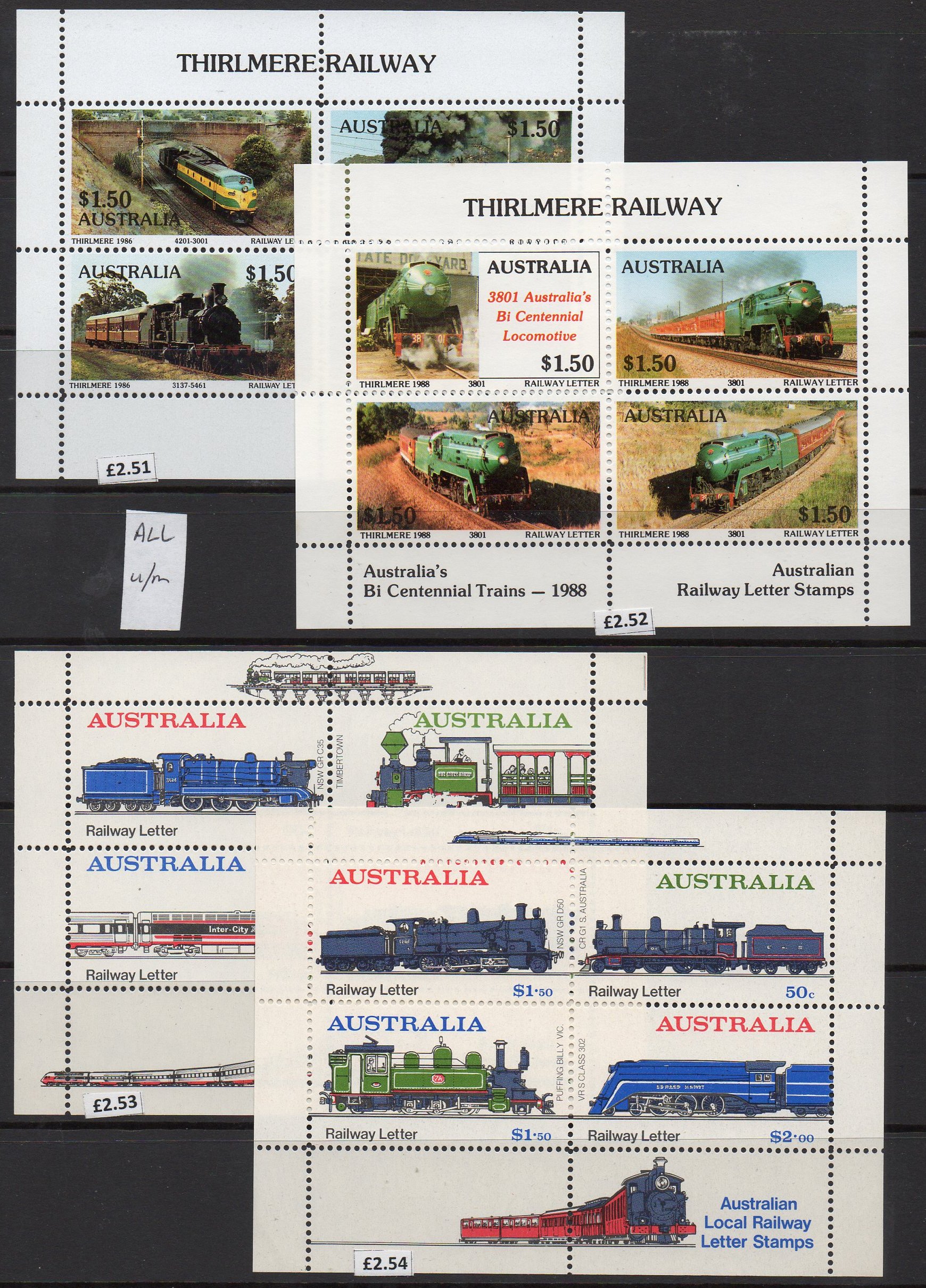 Railway Stamps Train Stamps Sellos Ferroviarios Timbres-poste ferroviaires Briefmarken Eisenbahn